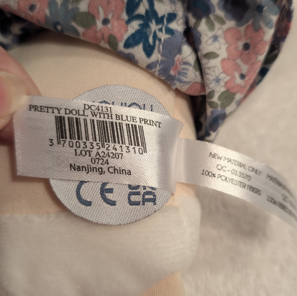 ​Jolijou Paris "Pretty Doll" Plush - Doudou et Compagnie - Blue Floral - Picture 7 of 10